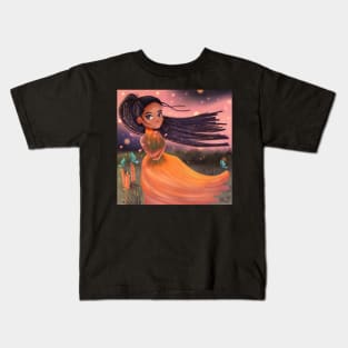 The girl with the stars in her hair Kids T-Shirt